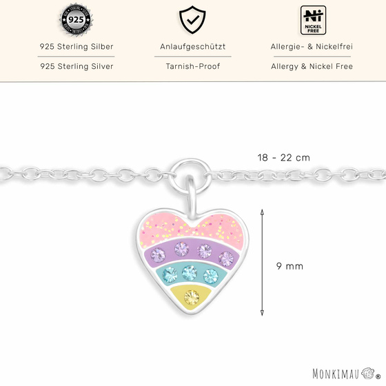 Armkette mit Herz Anhnger aus 925 Silber