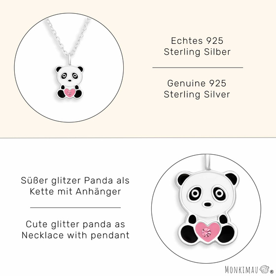 Panda Halskette aus 925 Silber