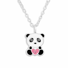 Auf dem Bild zu sehen sind Panda Halskette aus 925 Silber