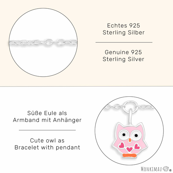 Armkette mit Eulen Anhnger aus 925 Silber