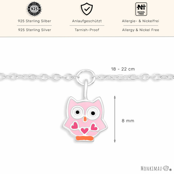 Armkette mit Eulen Anhnger aus 925 Silber