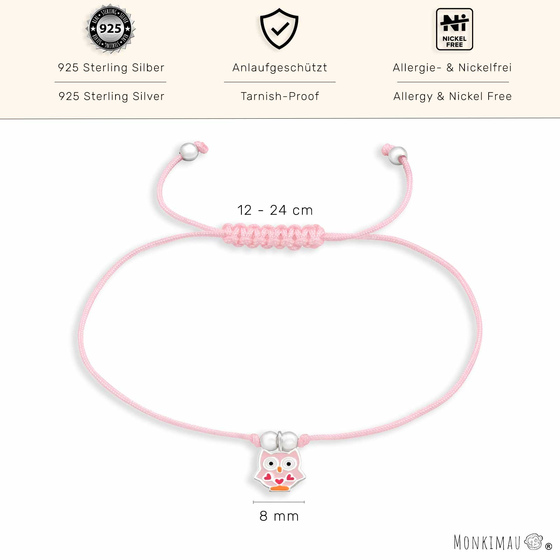 Armband mit Eulen Anhnger aus 925 Silber