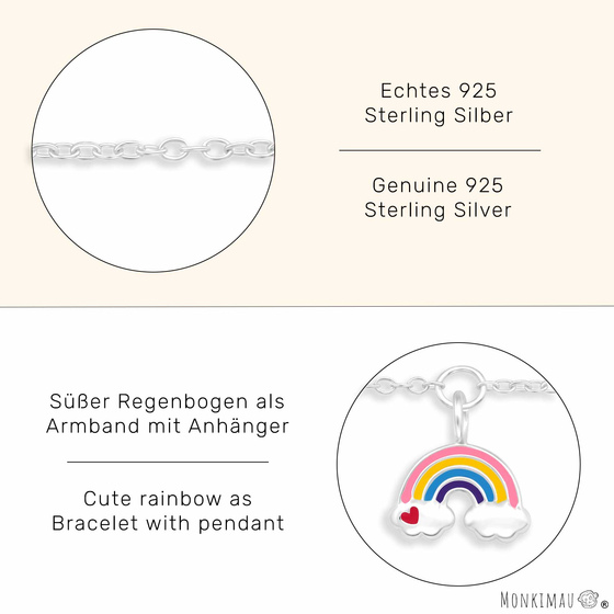 Armkette mit Regenbogen Anhnger aus 925 Silber