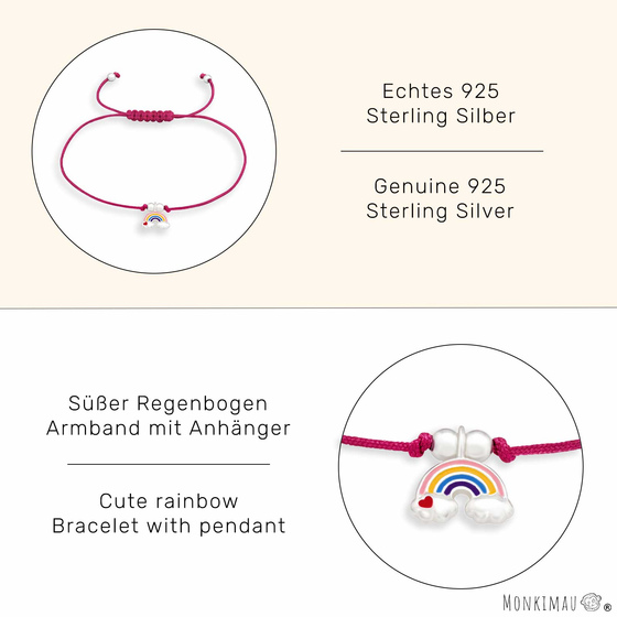 Armband mit Regenbogen Anhnger aus 925 Silber