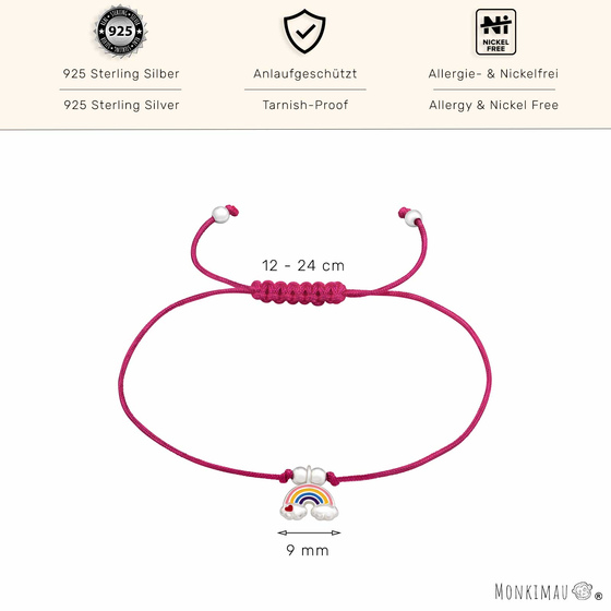 Armband mit Regenbogen Anhnger aus 925 Silber