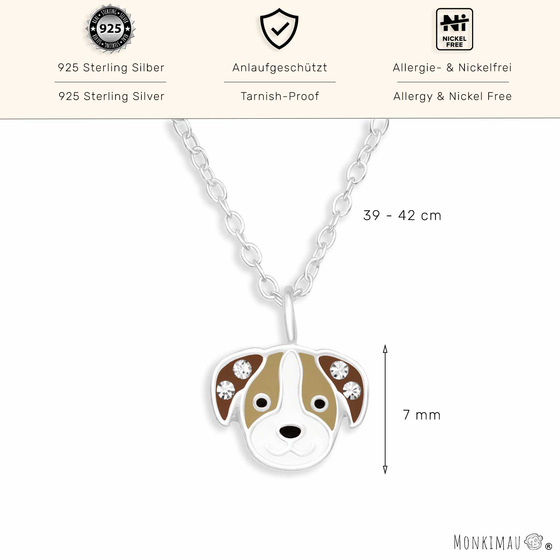 Halskette mit Hund Anhnger aus 925 Silber