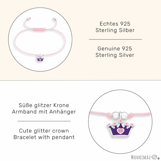 Armband mit Kronen Anhnger aus 925 Silber