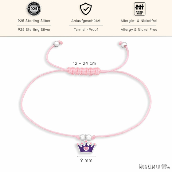 Armband mit Kronen Anhnger aus 925 Silber