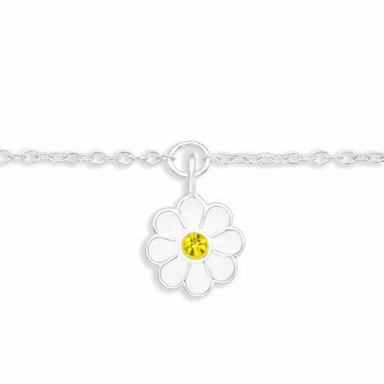 Auf dem Bild zu sehen sind Armkette mit Blumen Anhnger aus 925 Silber