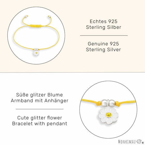 Armband mit Blumen Anhnger aus 925 Silber