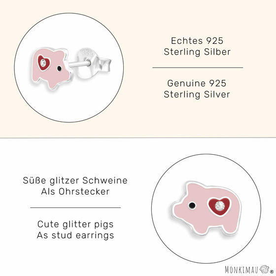 Schwein Ohrringe aus 925 Silber