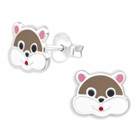 Auf dem Bild zu sehen sind Hamster Ohrringe aus 925 Silber