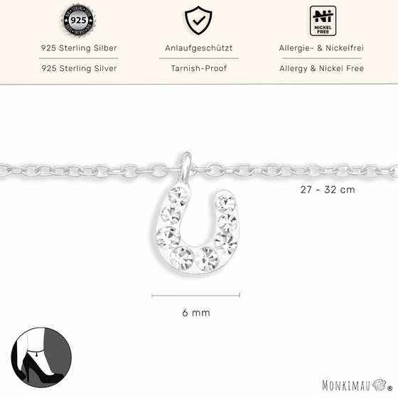 Fukettchen mit Hufeisen aus 925 Silber