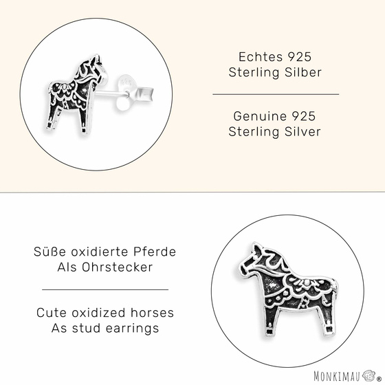 Pferde Ohrringe aus 925 Silber