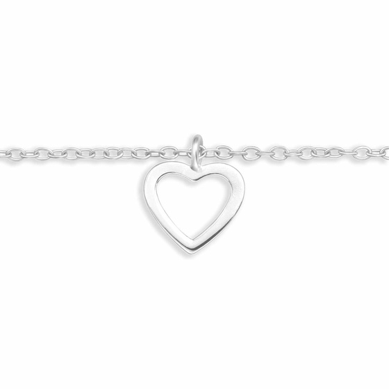 Auf dem Bild zu sehen sind Fukettchen mit Herz aus 925 Silber