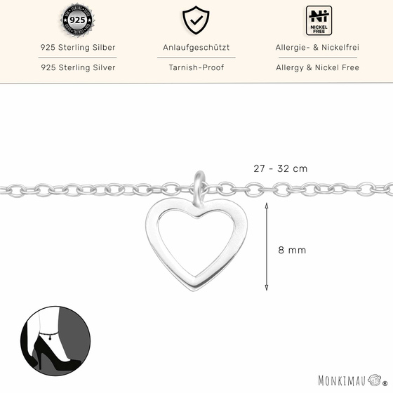 Fukettchen mit Herz aus 925 Silber