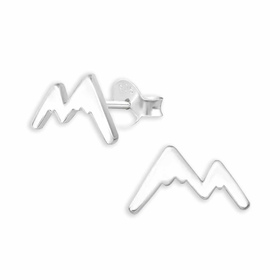 Silberne Berg-Ohrstecker aus 925 Sterling Silber