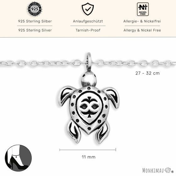 Fukettchen mit Schildkrte aus 925 Silber