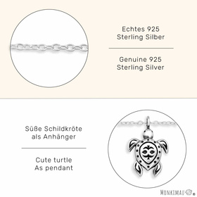 Produktbild von Gesundheit Und Langlebigkeit) S925 Sterling Silber Fußkettchen Für Damen Frauen Tier Schildkröte Charme Einstellbare 9 10 11 Zoll Fuß Knöchel Armband Schmuck Geburtstagsgeschenk (Schildkröte 9+1