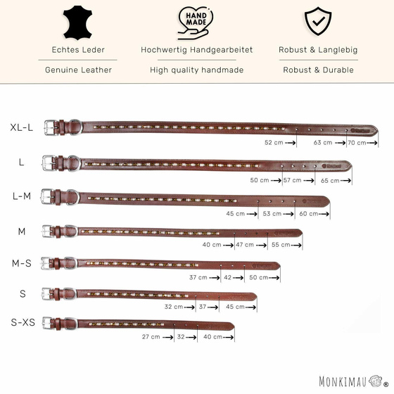 Hundehalsband aus Leder braun mit glitzer Kristallen