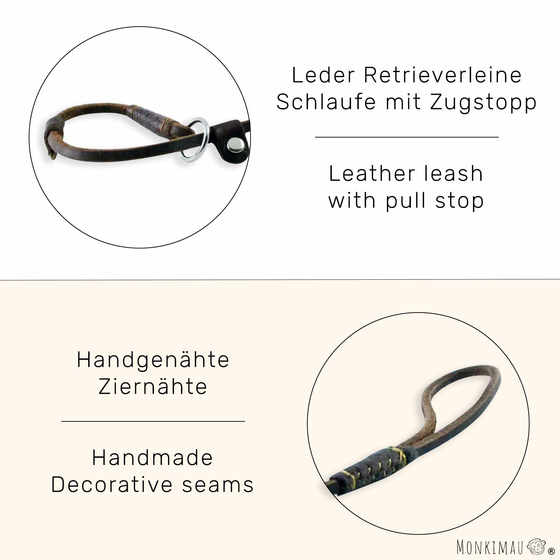 Hundeleine Retrieverleine aus Leder