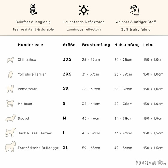 Geschirr fr Hund und Katze mit Leine - XS in schwarz