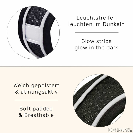 Geschirr fr Hund und Katze mit Leine - M in schwarz