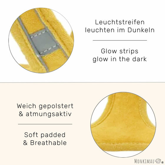 Geschirr fr Hund und Katze mit Leine - XXXS in gelb