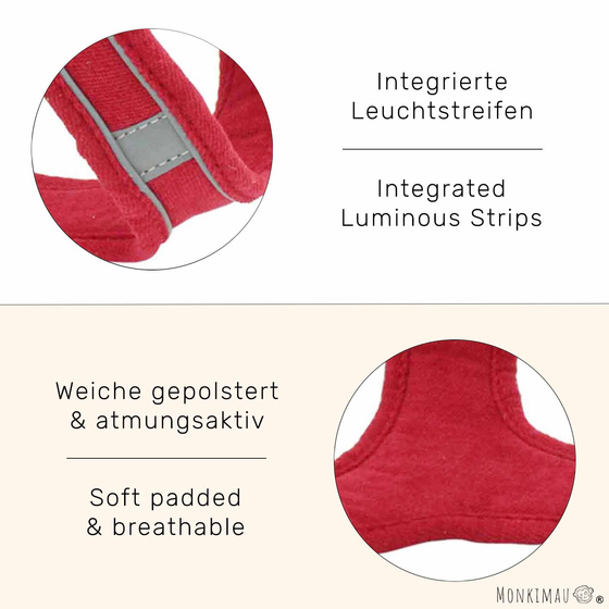 Geschirr f�r Hund und Katze mit Leine - XS in rot