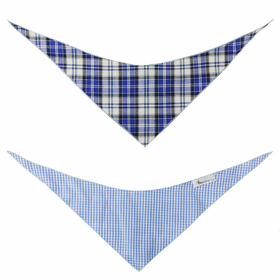 Hundehalstuch blau kariert 2 Muster