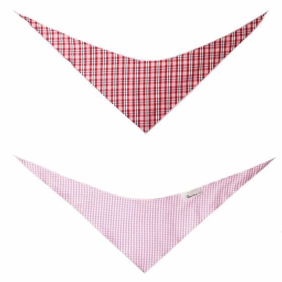 Hundehalstuch rot kariert 2 Muster
