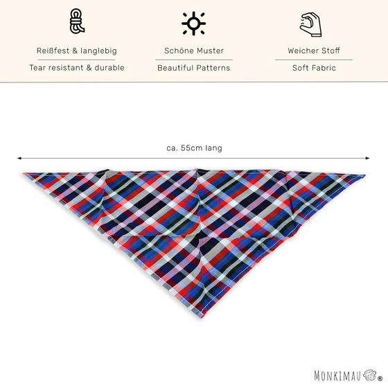 Hundehalstuch blau rot kariert