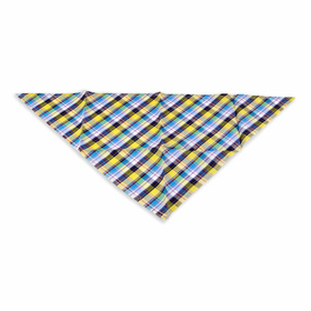 Hundehalstuch blau gelb kariert