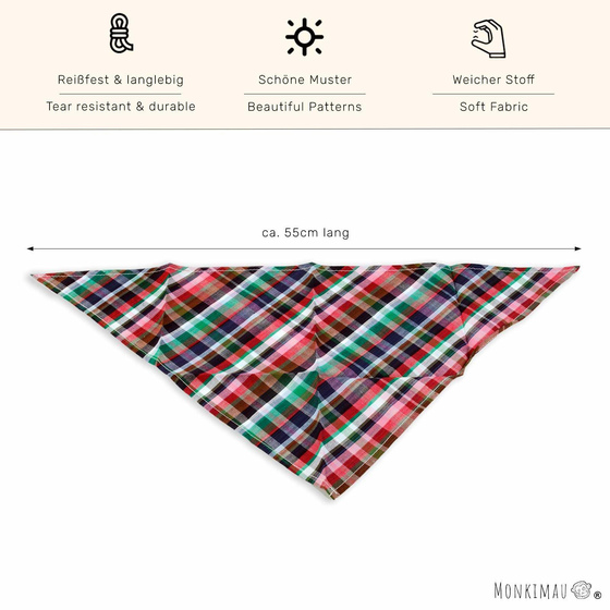 Hundehalstuch rot gr�n kariert