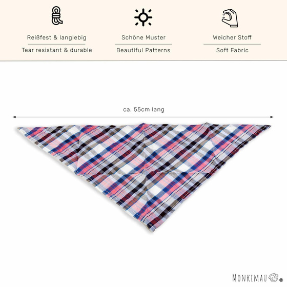 Hundehalstuch rosa schwarz kariert