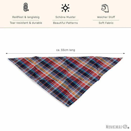 Hundehalstuch dunkel rot schwarz kariert