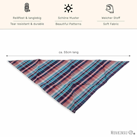 Hundehalstuch schwarz rot blau kariert