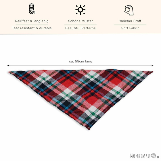 Hundehalstuch rot schwarz wei kariert