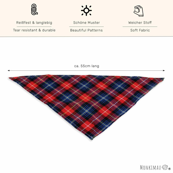 Hundehalstuch rot blau kariert