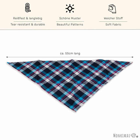 Hundehalstuch schwarz blau wei kariert