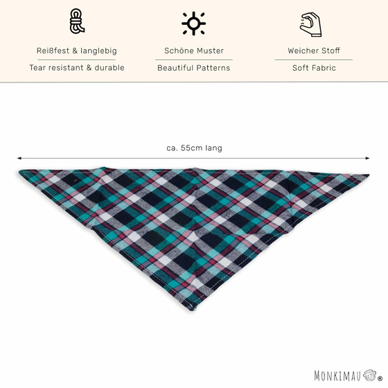 Hundehalstuch grn schwarz wei kariert