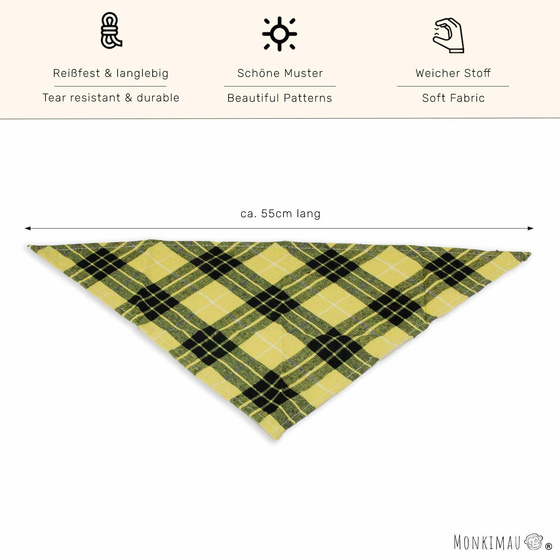 Hundehalstuch schwarz gelb kariert