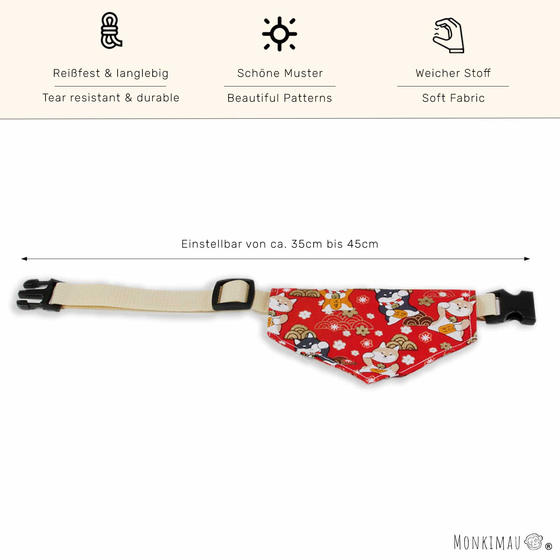 Halsband mit Hundehalstuch mit Hundemuster