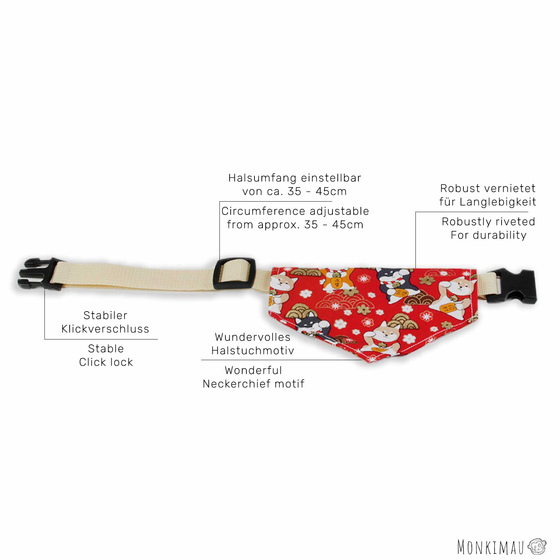 Halsband mit Hundehalstuch mit Hundemuster