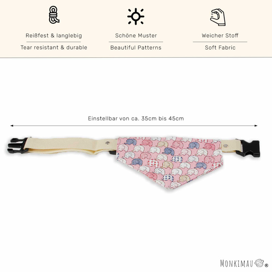 Halsband mit Hundehalstuch mit Elefanten-Motiv