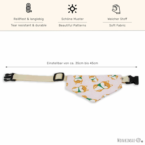 Halsband mit Hundehalstuch mit Hundemotiv