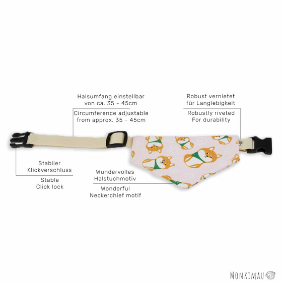 Halsband mit Hundehalstuch mit Hundemotiv