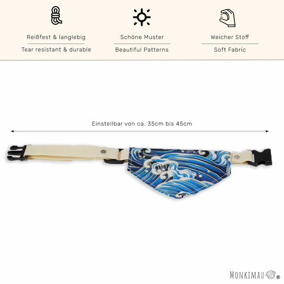 Halsband mit Hundehalstuch mit Wellen Motiv