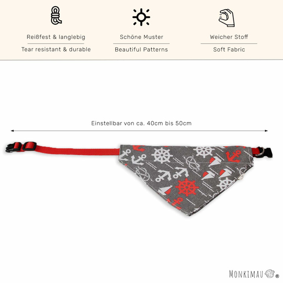Halsband mit Hundehalstuch mit Anker
