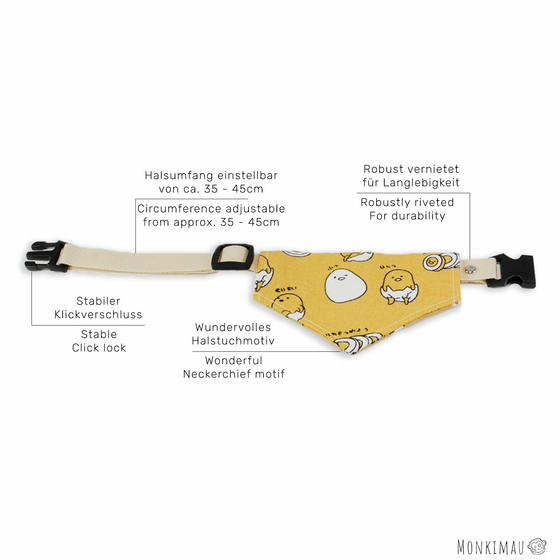 Halsband mit Hundehalstuch mit Ei und Kken